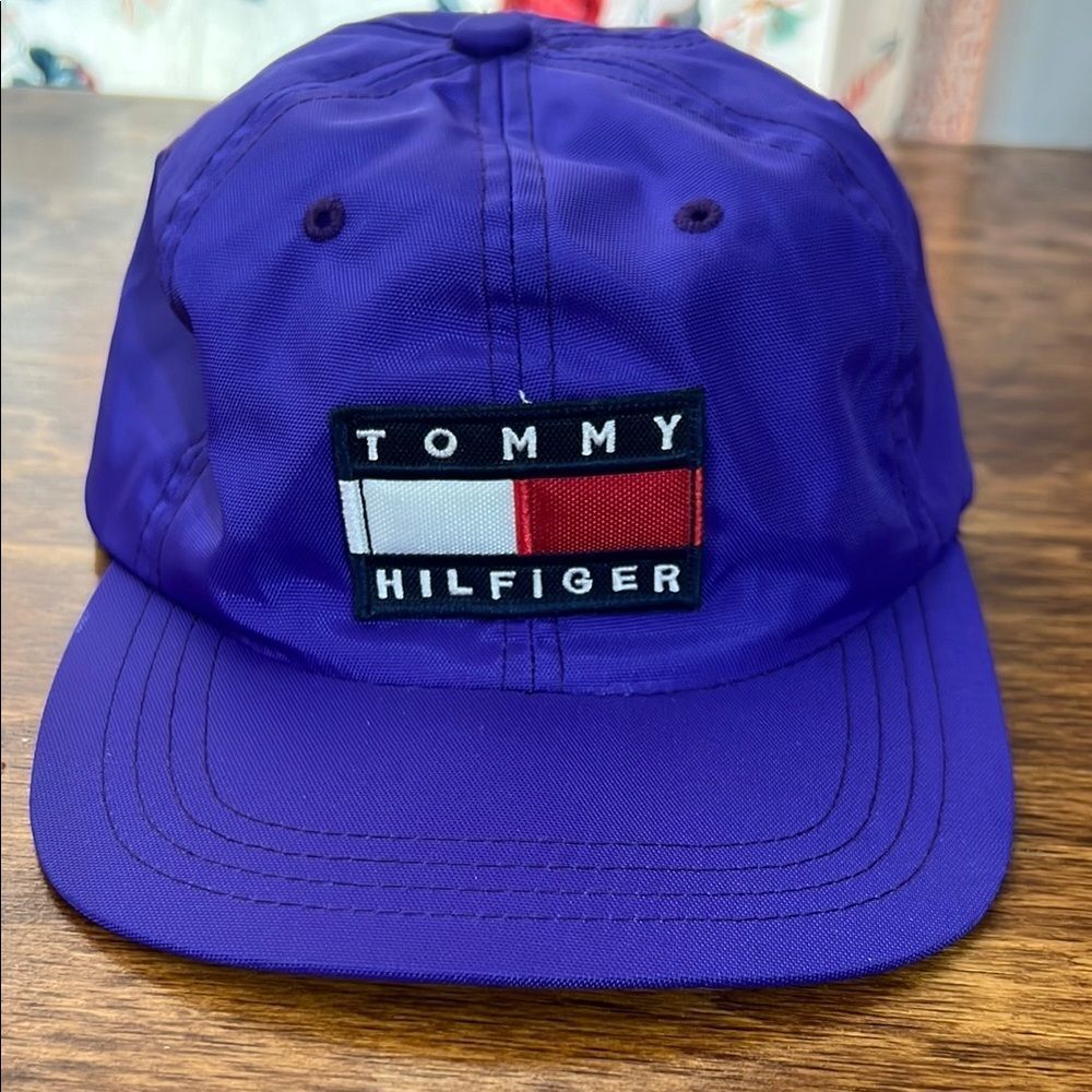Vintage  90’s Tommy Hilfiger Purple Hat Iconic Logo Structured Design